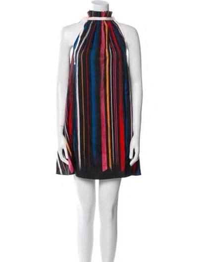 Pre-owned Adam Selman Silk Mini Dress In Black