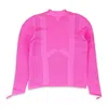 Adam Selman Sport Pink Bubblegum Rib Knit Mock Sweater In Pink
