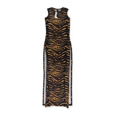 Adam Selman Sport Sleeveless Slit Dress - Tiger In Brown