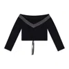Adam Selman Sport Sport Shoulder And Abs Top - Black/silver In Black