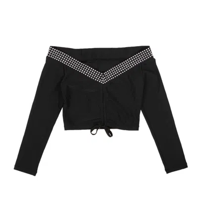 Adam Selman Sport Sport Shoulder And Abs Top - Black/silver