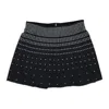 Adam Selman Sport Sporty Black/silver Flared Miniskirt In Multi
