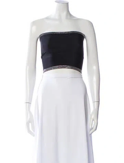 Pre-owned Adam Selman Strapless Crop Top In Black