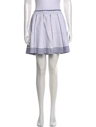 Pre-owned Adam Selman Striped Mini Skirt W/ Tags In White
