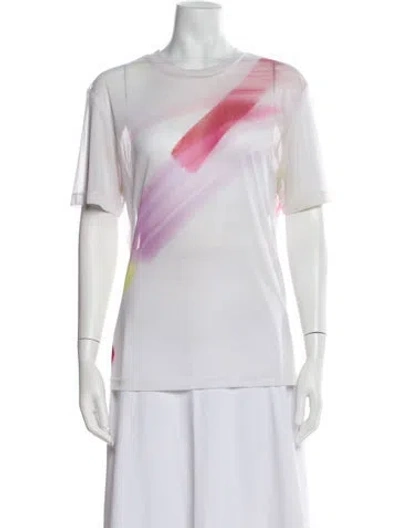 Pre-owned Adam Selman Tie-dye Print Crew Neck T-shirt In White