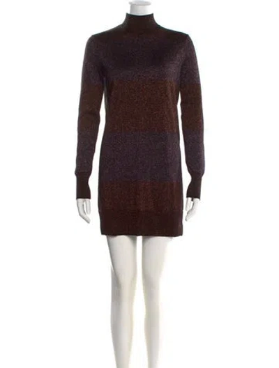 Pre-owned Adam Selman Wool Mini Dress In Silver