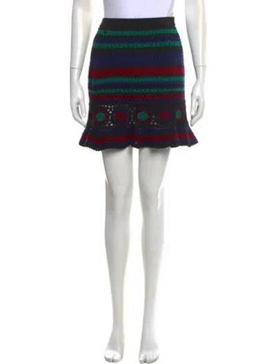Pre-owned Adam Selman Wool Mini Skirt In Black