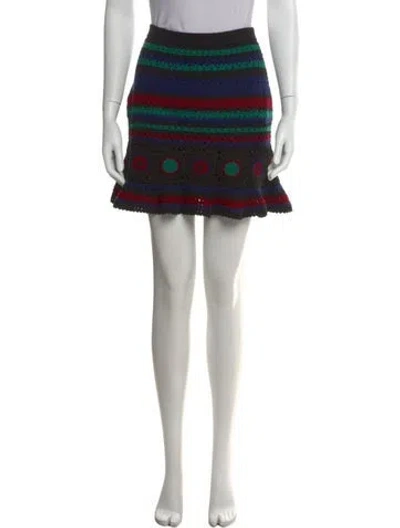 Pre-owned Adam Selman Wool Mini Skirt W/ Tags In Black