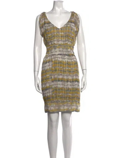 Pre-owned Adam Silk Mini Dress In Multicolor