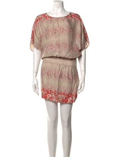 Pre-owned Adam Silk Mini Dress In Neutrals