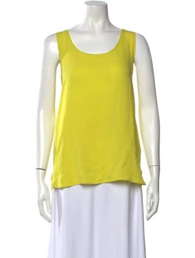 Pre-owned Adam Silk Scoop Neck Top In Green