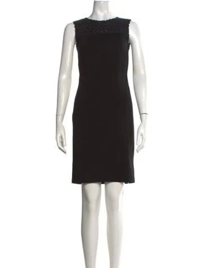 Pre-owned Adam Square Neckline Knee-length Dress In Black