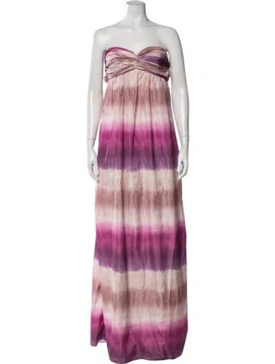 Pre-owned Adam Tie-dye Print Long Dress In Pink