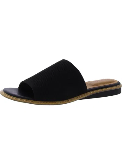 Adam Tucker Womens Slip On Open Toe Wedge Sandals In Black