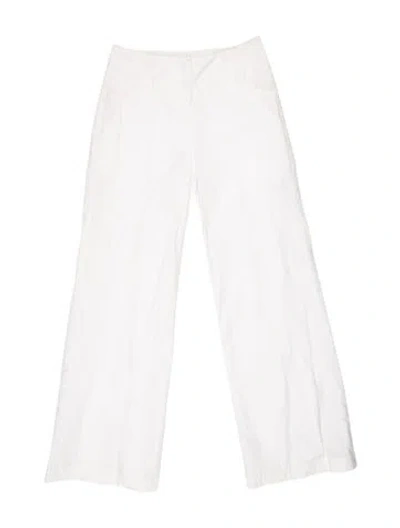 Pre-owned Adam Wide Leg Pants In White