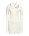 Adamo Andrea Adamo Andreādamo Woman Mini Dress Ivory Size S/m Viscose, Polyester, Polyamide, Elastane In White