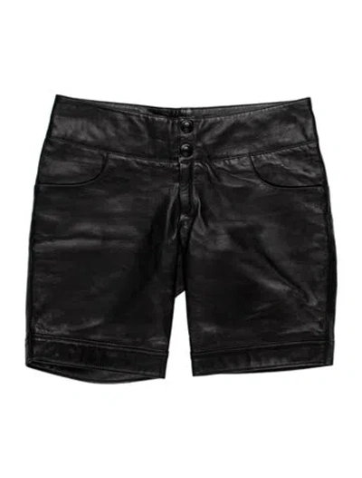 Pre-owned Adamo Lamb Leather Knee-length Shorts In Black