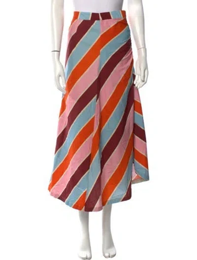 Pre-owned Adamo Striped Long Skirt In Multicolor