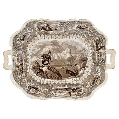 Pre-owned Adams 19th Century "caledonia" Tray By  In Brown