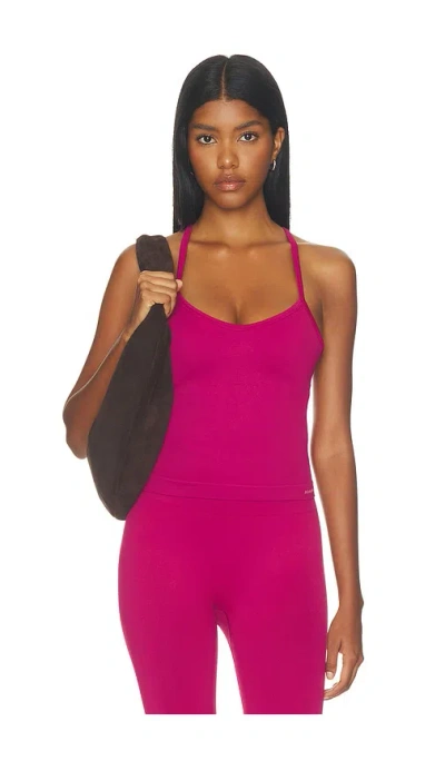 Adanola Classic Seamless Cross Back Tank Top In Pink