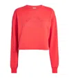 Adanola Cropped Raw-hem Sweatshirt In Pink