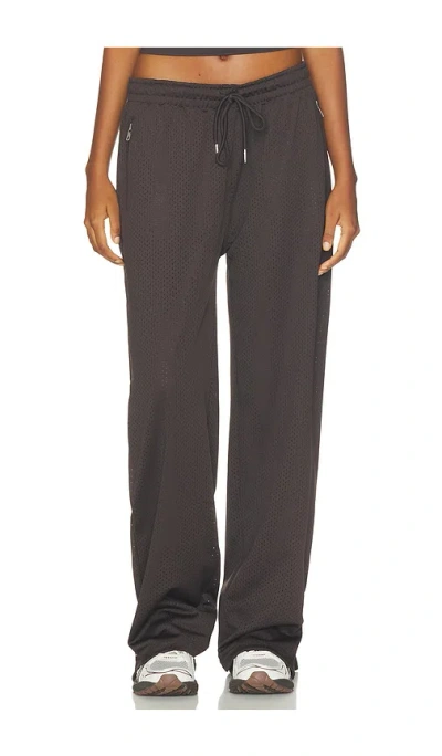 Adanola Mesh Overlay Track Pants In Brown