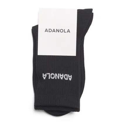 Adanola Organic Cotton-blend Socks In Black