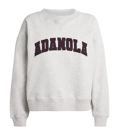 Adanola Organic Cotton-blend Varsity Sweatshirt In Gray