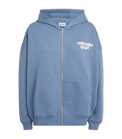Adanola Organic Cotton Bold Logo Zip-up Hoodie