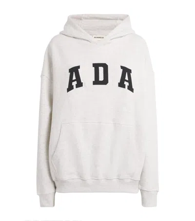 Adanola Organic Cotton Logo Hoodie In Gray