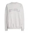 Adanola Organic Cotton Varsity Chainstitch Sweatshirt In Gray