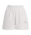 Adanola Organic Cotton Varsity Sweat Shorts In Gray