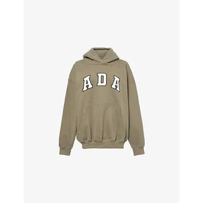 Adanola Womens Olive Green Oversized-fit Organic-cotton Hoody