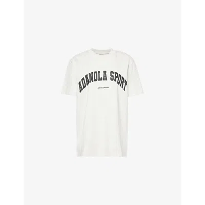 Adanola Womens Light Grey Melange Oversized-fit Organic Cotton-jersey T-shirt
