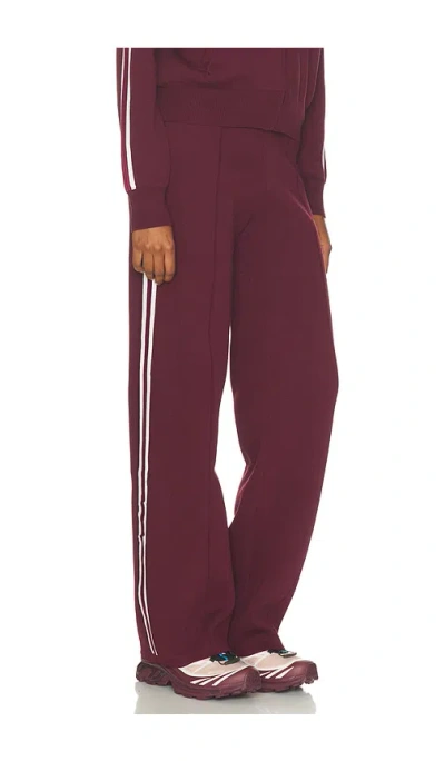 Adanola Straight Leg Knit Pants In Burgundy