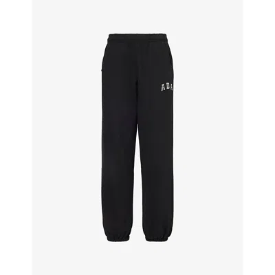 Adanola Womens Black Straight-leg Organic Cotton-jersey Jogging Bottoms