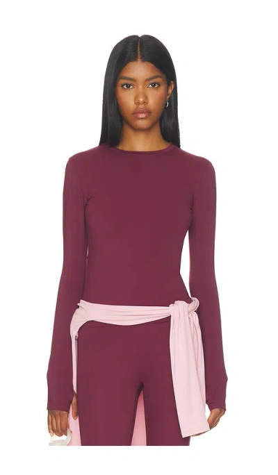 Adanola Ultimate Long Sleeve Top In Burgundy