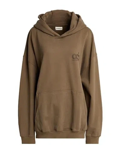 Adanola Woman Sweatshirt Khaki Size L Organic Cotton In Beige