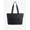 Adanola Womens Black Quilted Logo-print Recycled-nylon Tote Bag In Black