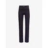 Adanola Womens Black Ultimate Wrap-over High-rise Stretch-recycled Polyester Trousers In Black