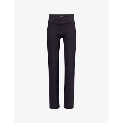 Adanola Womens Black Ultimate Wrap-over High-rise Stretch-recycled Polyester Trousers