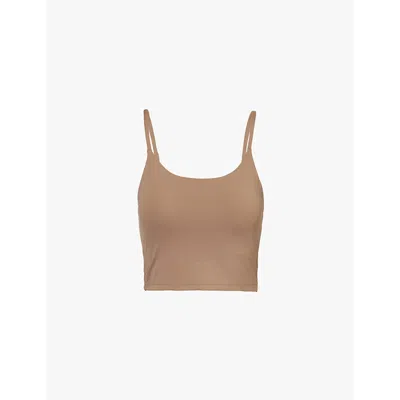 Adanola Ultimate Scoop-neck Stretch-jersey Bralette In Cocoa Brown