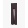 Adanola Womens Coffee Bean Ultimate Wrap-over High-rise Stretch-recycled-polyamide Trousers In Coffee Bean