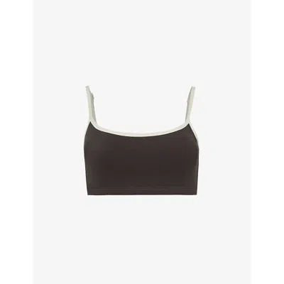 Adanola Ultimate Stretch-recycled Polyamide Bra In Coffee Bean/cream