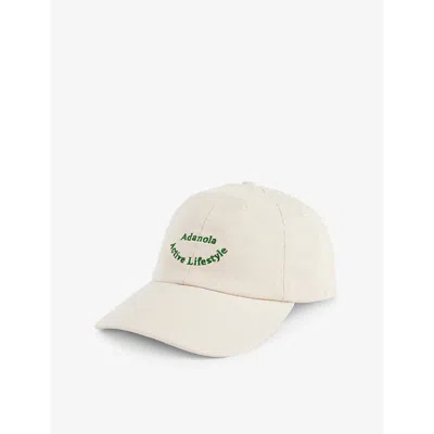 Adanola Active Lifestyle Logo-embroidered Cotton Cap In Cream/green