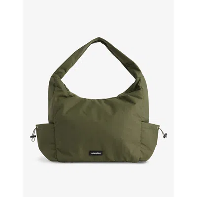 Adanola Womens Khaki Green Toggle Brand-patch Woven Shoulder Bag