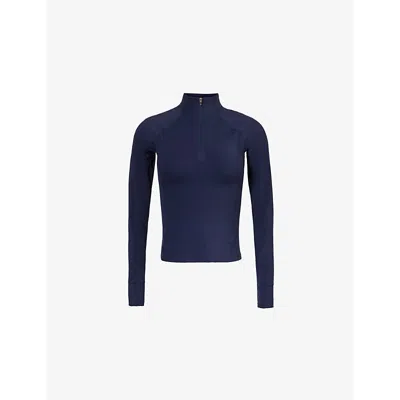 Adanola Womens Navy Ultimate Stretch-recycled Polyamide Top