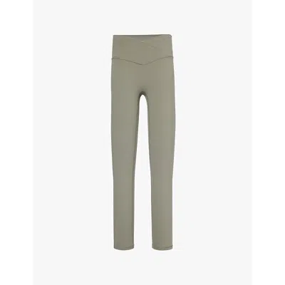 Adanola Ultimate Wrap-over Stretch-jersey Leggings In Olive Green