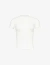 Adanola Womens White Short-sleeve Slim-fit Stretch-cotton Jersey T-shirt In White