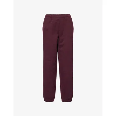 Adanola Womens Dark Cherry Ada Elasticated-cuffs Cotton-jersey Jogging Bottoms In Brown
